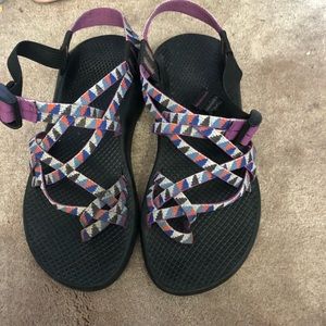 Purple blue and orange super cute chacos.
